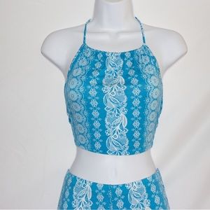 Better Be | Two Piece Outfit | Light Blue & White w designs | Small